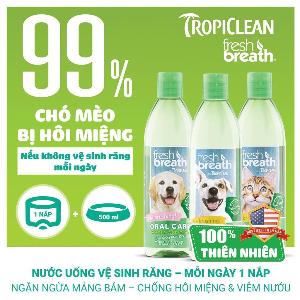 TROPICLEAN-NƯỚC VỆ SINH RĂNG MIỆNG CHO CHÓ BỔ SUNG CHỨC NĂNG