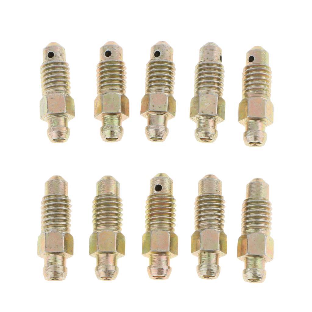 10 Pieces Car Front and Rear 25mm Brake Bleeder Screws M8*1.25mm