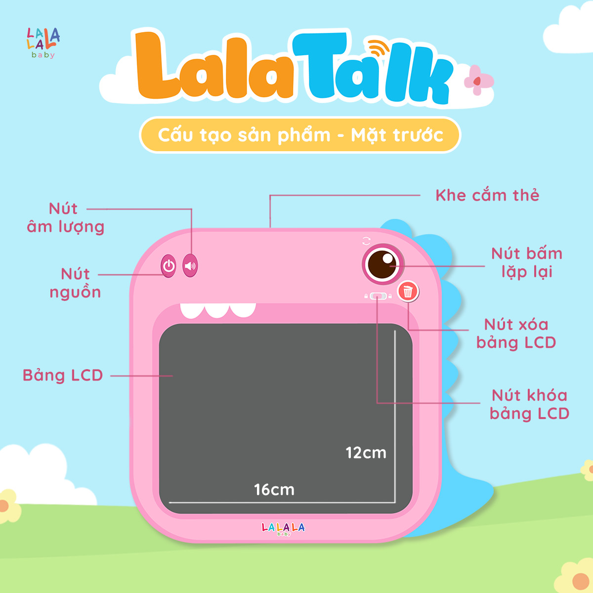 Máy Đọc Thẻ Song Ngữ Lalatalk Kết Hợp Bảng Viết Tự Xóa Thông Minh Lalala Baby