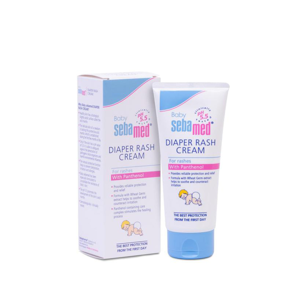 Combo làm sạch+ chống hăm tã cho bé Sữa Tắm Gội Dịu Nhẹ Toàn Thân Sebamed pH5.5 + Kem Ngăn Ngừa Hăm Tã pH5.5