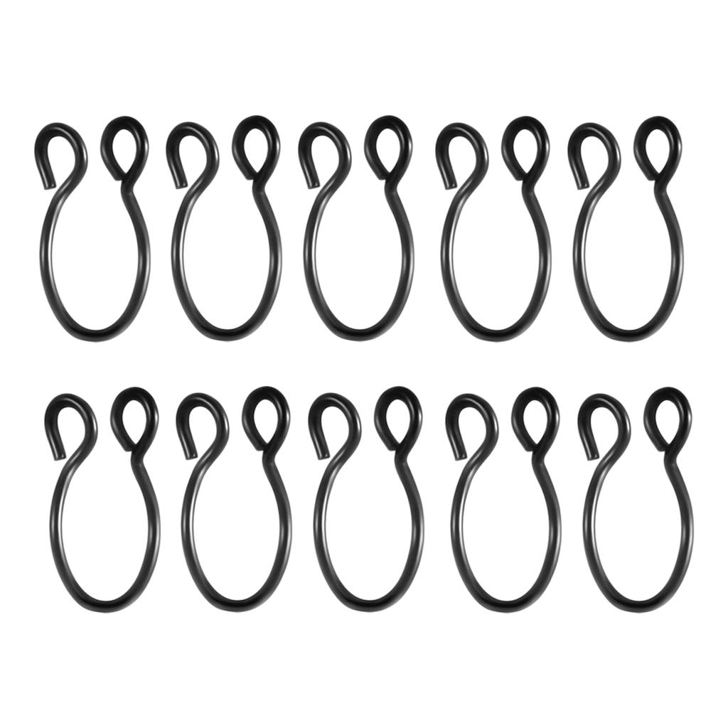 10 Pieces Fake Nose Rings Hoop Clip On Faux Non-Pierced Jewelry Black