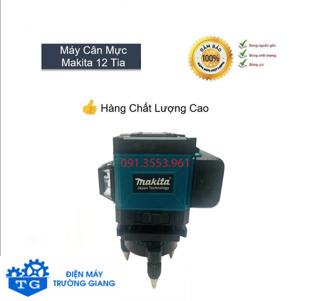 Máy bắn cốt (cân mực) laser 12 tia Makita - Tặng kèm pin sạc dung lượng cao