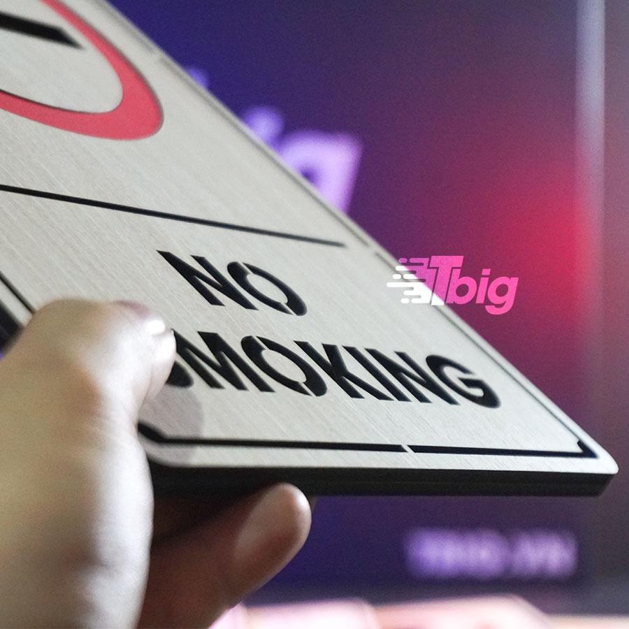 Bảng gỗ No smoking mẫu TC05 loại dán tường trang trí có sẵn keo 2 mặt