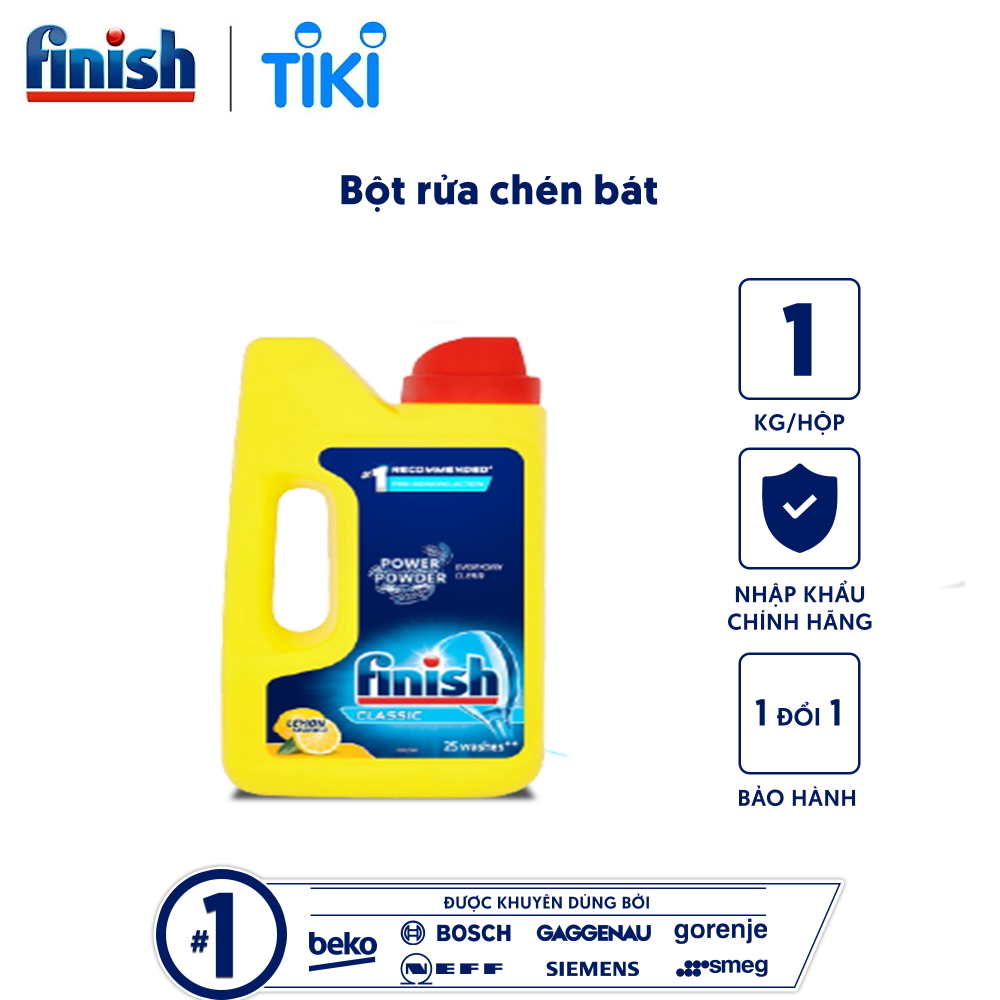 BỘT RỬA BÁT FINISH HƯƠNG CHANH 2.5KG - bột rửa chén finish chuyên dùng cho máy rửa chén ly 2,5kg bột finish 1kg