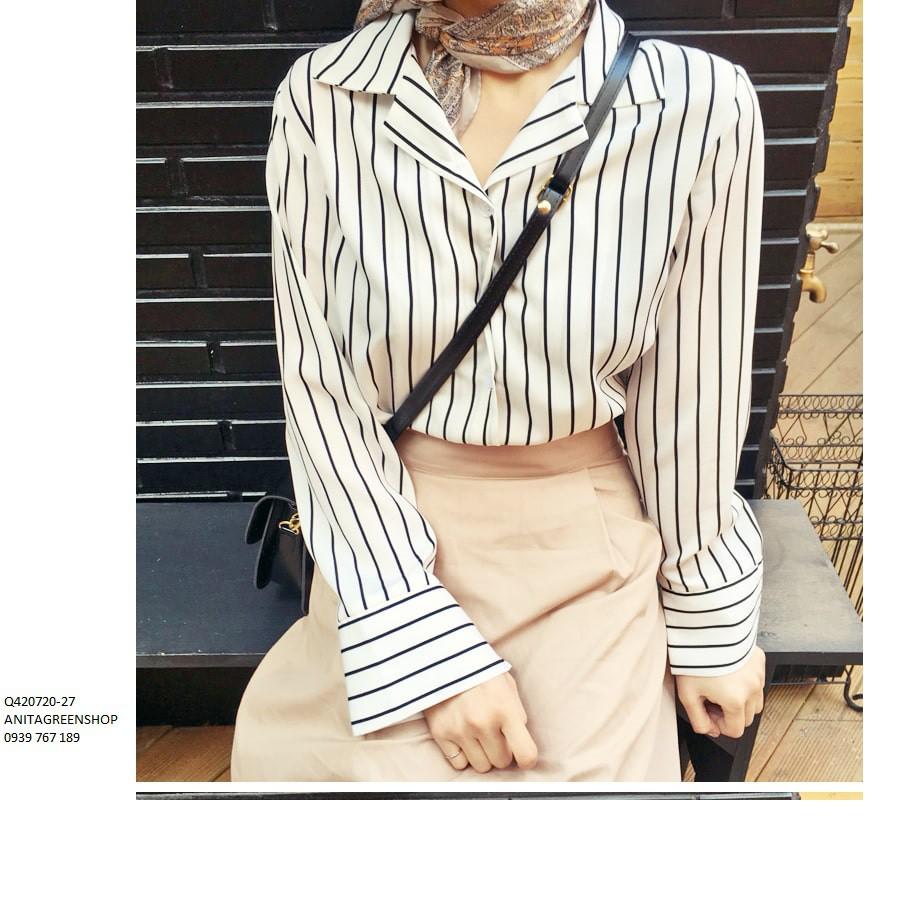 Q420720 ÁO SƠ MI SỌC DÀI TAY