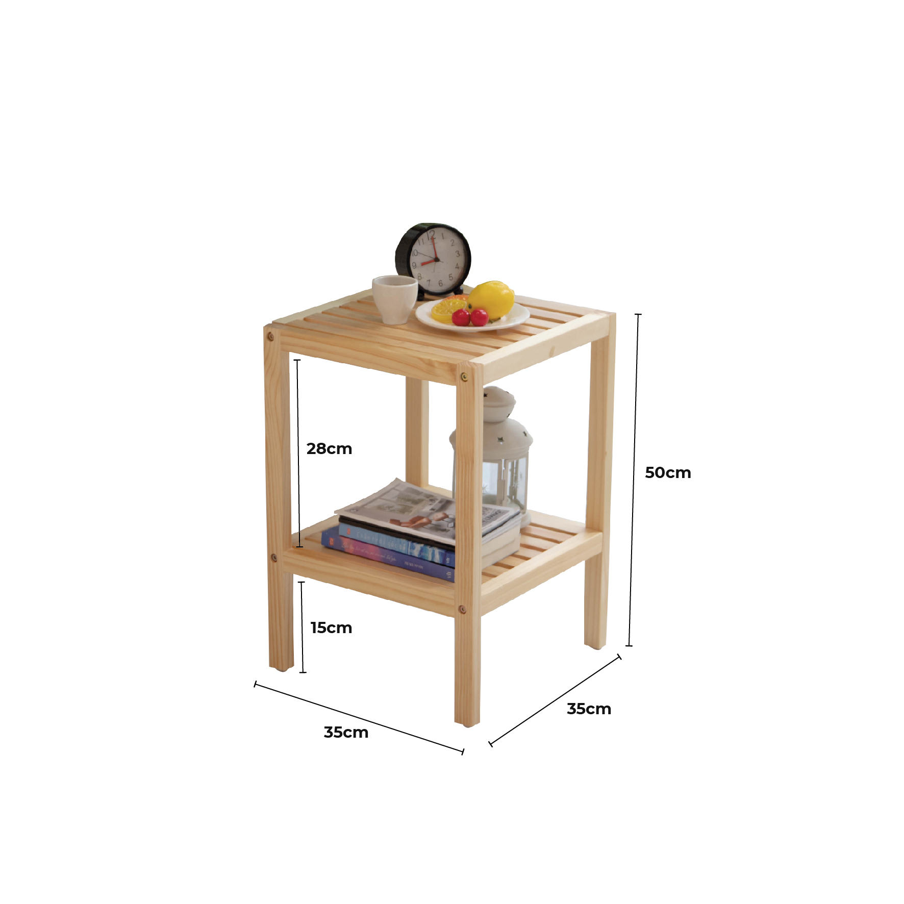 KỆ GỖ 2 TẦNG MÀU GỖ TỰ NHIÊN - 2F NATURAL SHELF