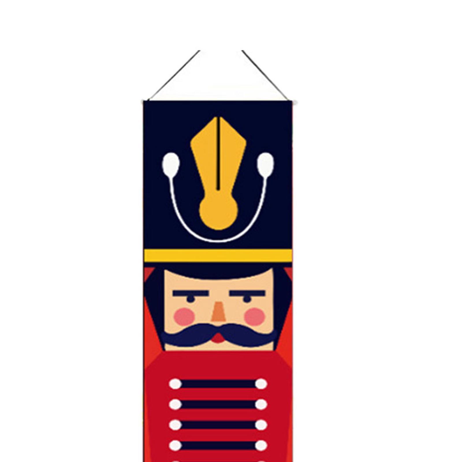 Christmas Banner Sign Christmas Porch Signs Christmas Hanging Banners Party Decor Nutcracker Christmas Sign for Holiday Home