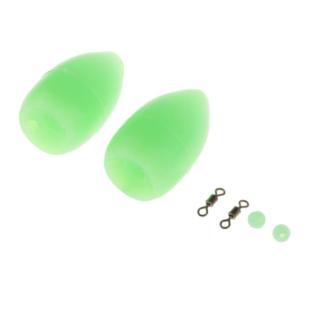 2pcs Bombarda Carp Coarse Trout Bass Sea Lure Fishing Tackle with Beads and Rolling swivels 2.8cm 3.2g