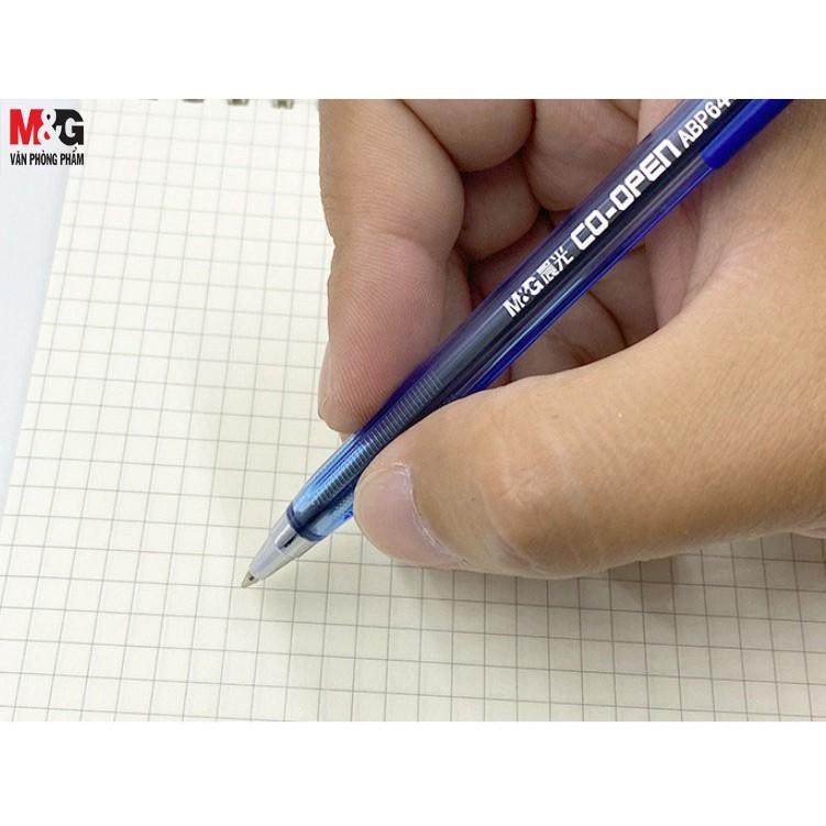 Hộp 40 cây Bút bi nắp gài M&G 0.7mm mực xanh, mực đen ABP64701A-ABP64701B
