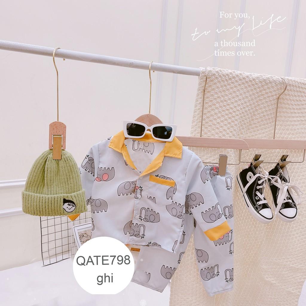 Đồ bộ cho bé pijama - đồ bộ bé trai và đồ bộ bé gái cộc tay xinh xắn QATE935