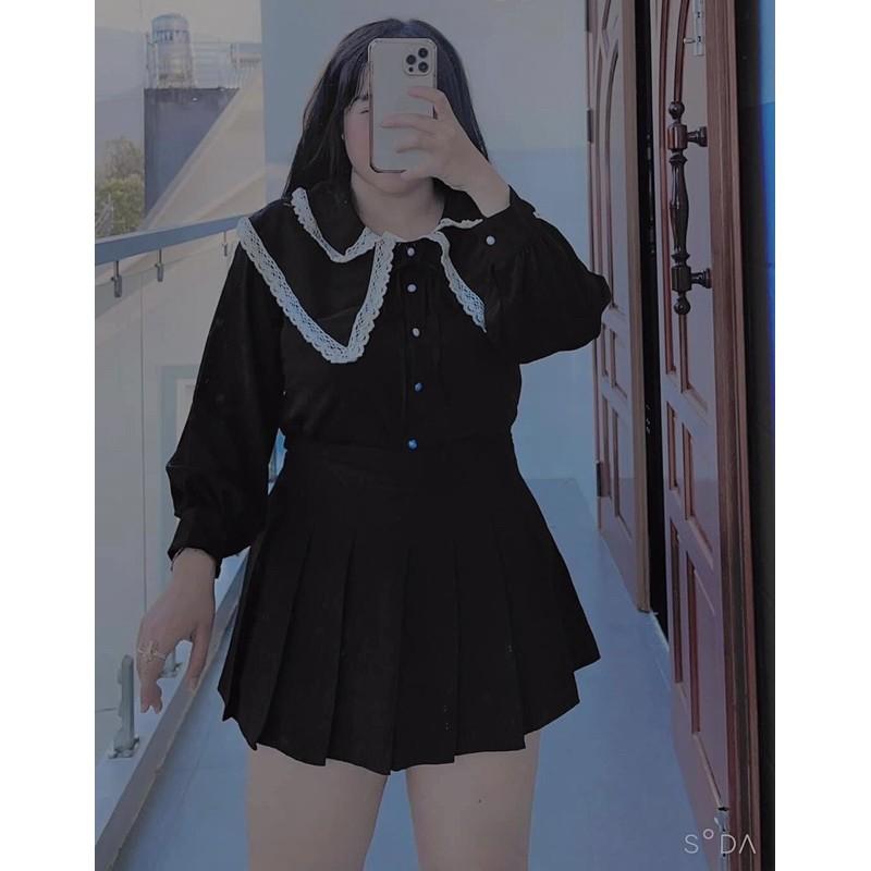 BIGSIZE NỮ Áo sơ mi tay dài công sở cổ viền ren