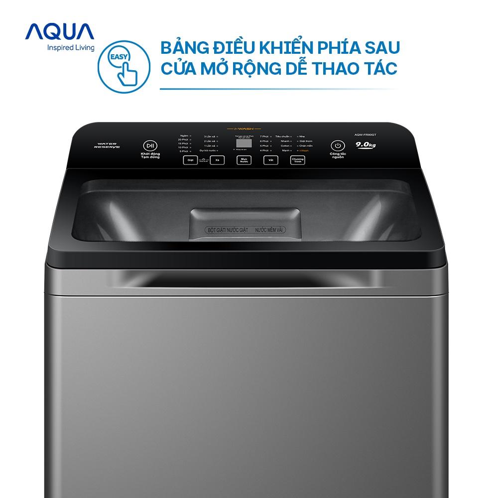 Máy giặt cửa trên Aqua 9kg AQW-FR90GT.S - Hàng chính hãng - Chỉ giao HCM, Hà Nội, Đà Nẵng, Hải Phòng, Bình Dương, Đồng Nai, Cần Thơ