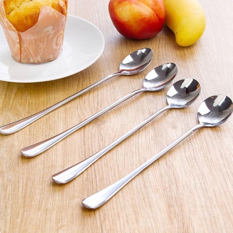 Thìa Inox Cán Dài , Muỗng Pha Cafe, Sinh Tố Phong Cách Hàn Quốc Tiện Dụng