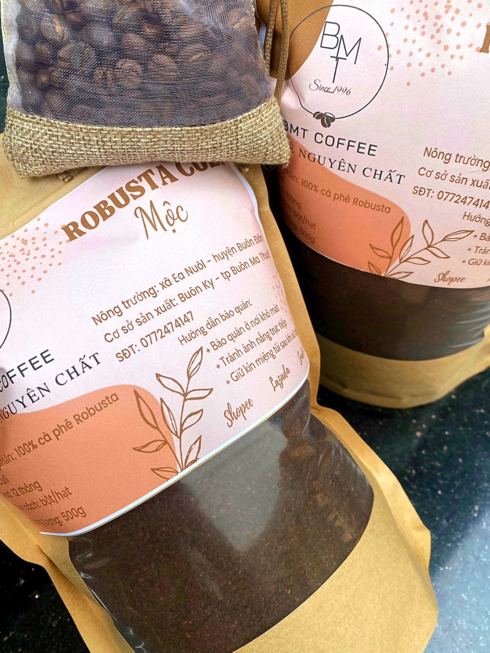 Cà phê Robusta Culi nguyên chất rang MỘC 100% - Robusta Buôn Ma Thuột cafe từ Đắk Lắk 1 kg