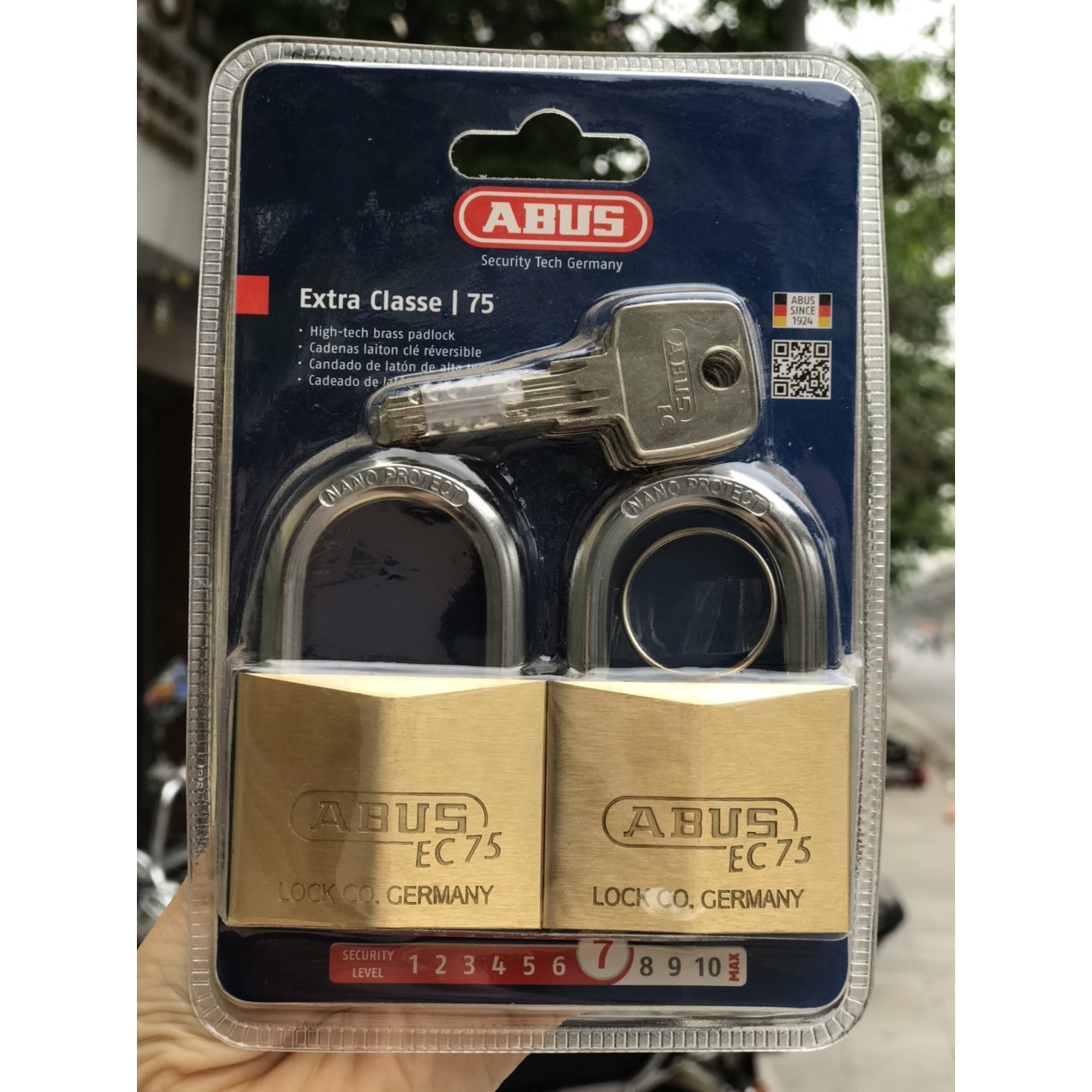 Hình ảnh Bộ hai ổ khóa dùng chung 1 chìa chính hãng Abus 75/ 50mm - CHLB Đức