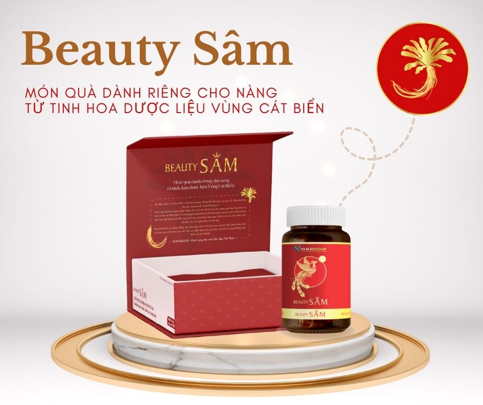 Viên uống Đẹp Da (BeautySAM) - Da sáng bóng, nhẵn mịn, hồng hào từ bên trong một cách tự nhiên, nâng cao thể trạng, thải độc và thanh lọc cơ thể, Cải thiện nội tiết tố nữ