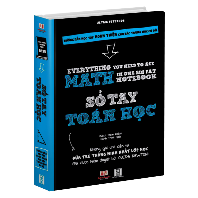 Sách Sổ Tay Toán Học - Tổng Hợp Kiến Thức Toán Học Từ Toán Lớp 4 Đến Toán Tớp 9 - Á Châu Books, Bìa Cứng In Màu