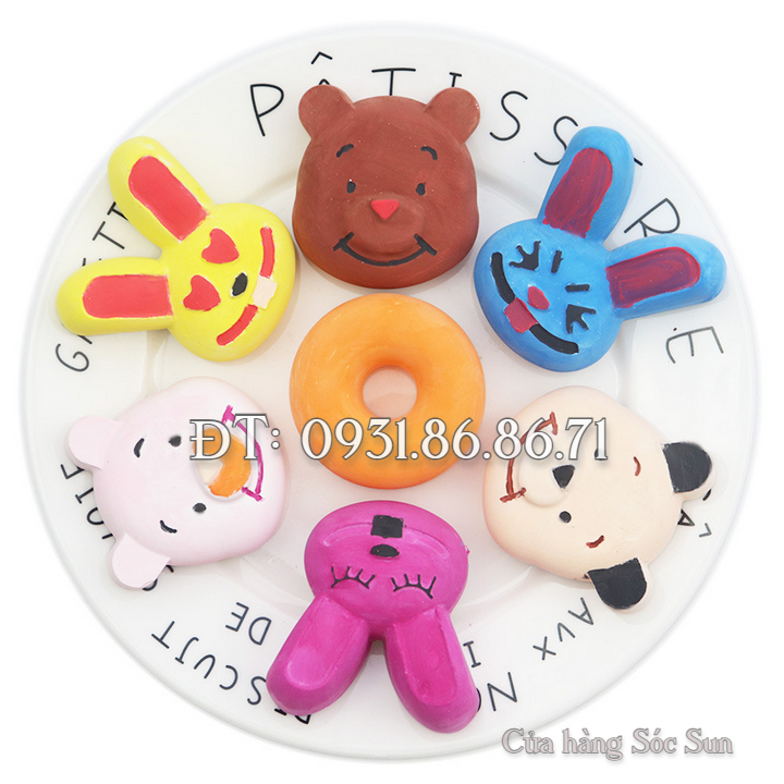 Khuôn silicon 7 thỏ con, gấu Pooh – Mã số 1417