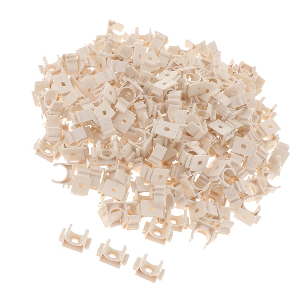 PVC Household U Shaped Water Supply Pipe Hose Clamps Clips White Product A
