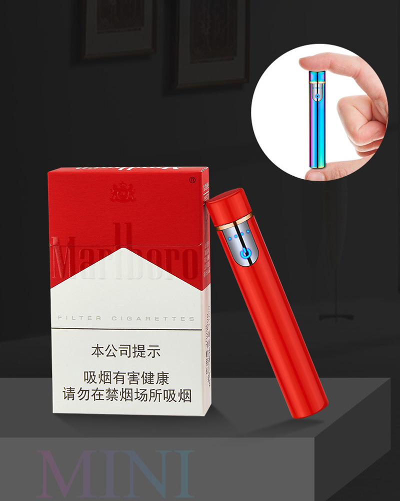 Bật Lửa Cảm Ứng Vân Tay Hình Trụ Bóng Trơn ZC113 Fullbox – Sạc Điện