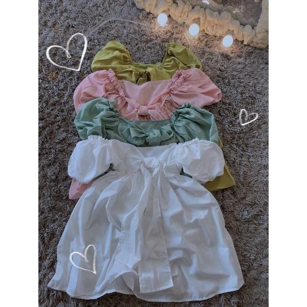 ĐẦM BABY DOLL BIGSIZE NƠ LƯNG ĐỦ MÀU