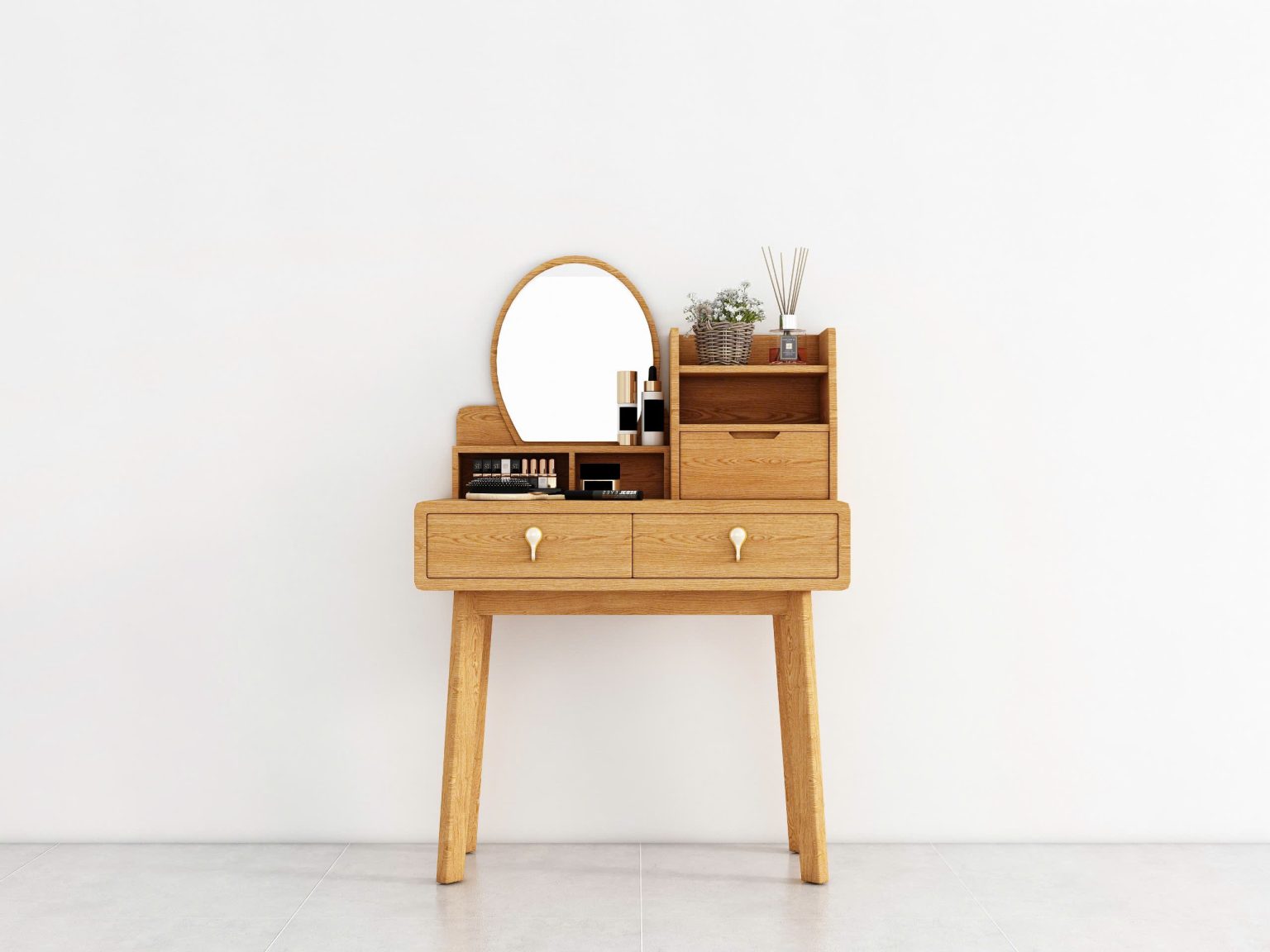 Bàn trang điểm phòng ngủ hiện đại BLUEWOOD BTD-001 gỗ MDF lõi xanh chống ẩm