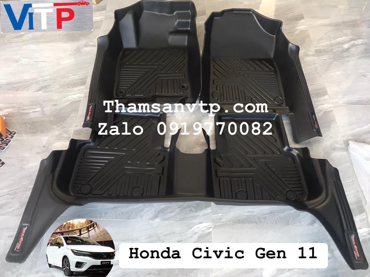 Thảm sàn ViTP Honda Civic Gen 11 Full Tràn Viền Bậc Cửa