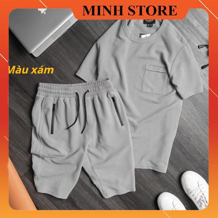 Đồ Bộ Nam Bộ cộc tay chất liệu vải xốp mềm mịn mặc thoáng mát - Minhstore66