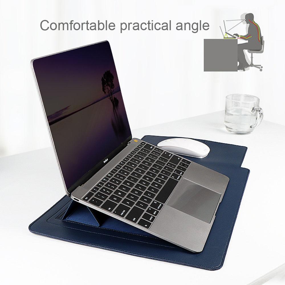 Da PU Laptop Đứng Cho Macbook Air Pro 13 15 2020 Máy Tính Xách Tay Nữ Tay Túi Cho Huawei ASUS HP Dell 13.3 14 15.4 Inch