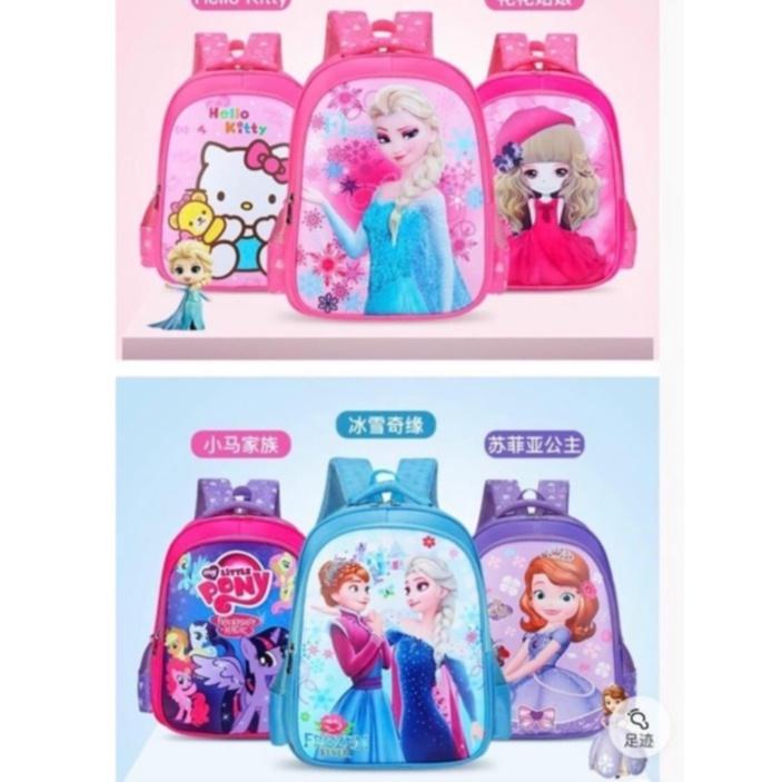 Balo học sinh tiểu học, cặp trẻ em hình kitty,elsa, công chúa