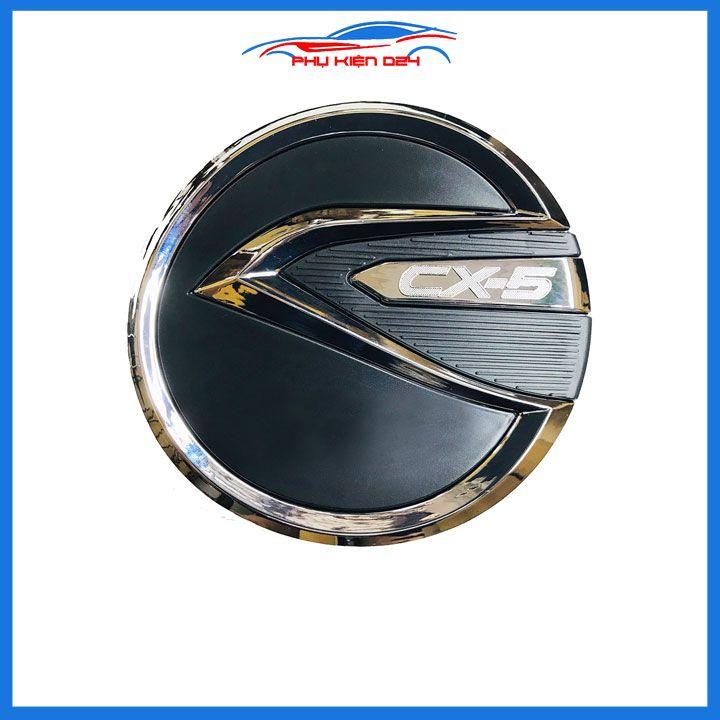 Ốp nắp bình xăng Mazda Cx5 2015-2016-2017 nhựa đen chống trầy trang trí ô tô
