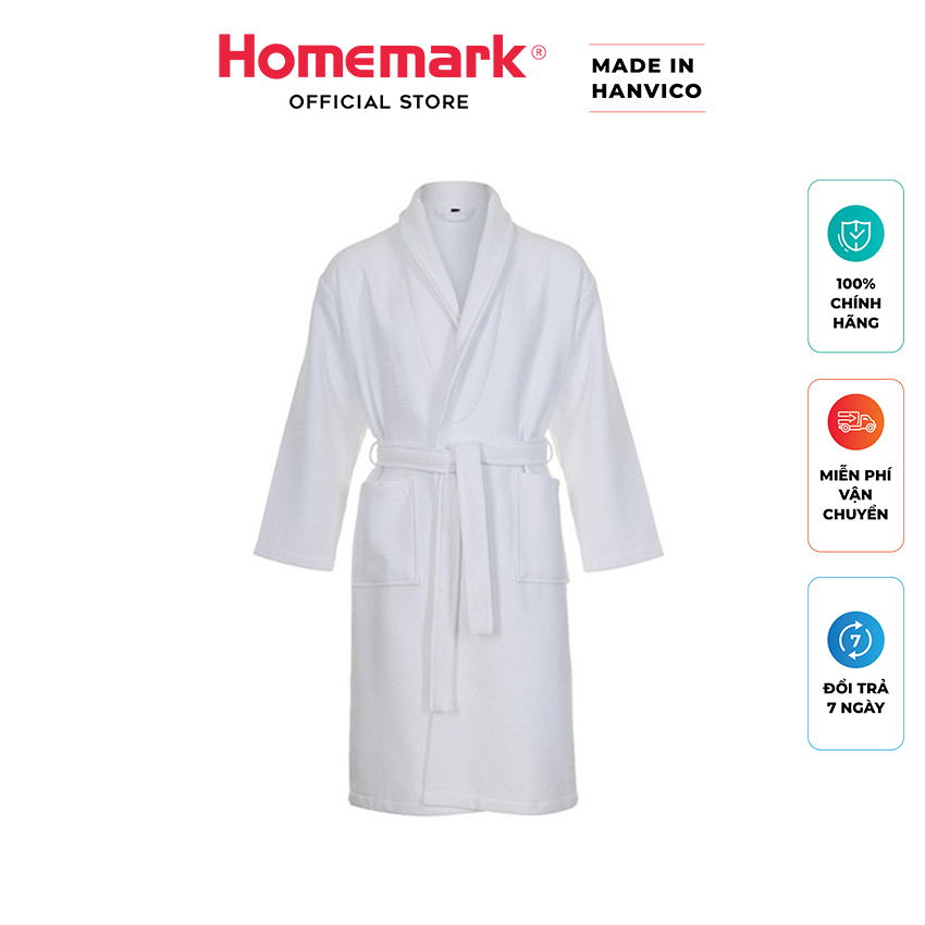 Áo choàng tắm khách sạn cao cấp Hanvico by Homemark vải cotton mềm mại thấm hút tốt phù hợp cho nam nữ đi biển và hồ bơi