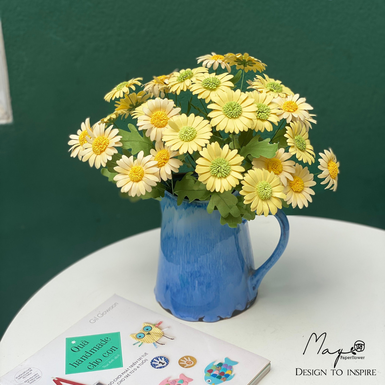 Hoa giấy handmade trang trí, Hoa cúc Daisy nhiều màu, Maypaperflower - hoa giấy nghệ thuật, decor nhà ở, văn phòng