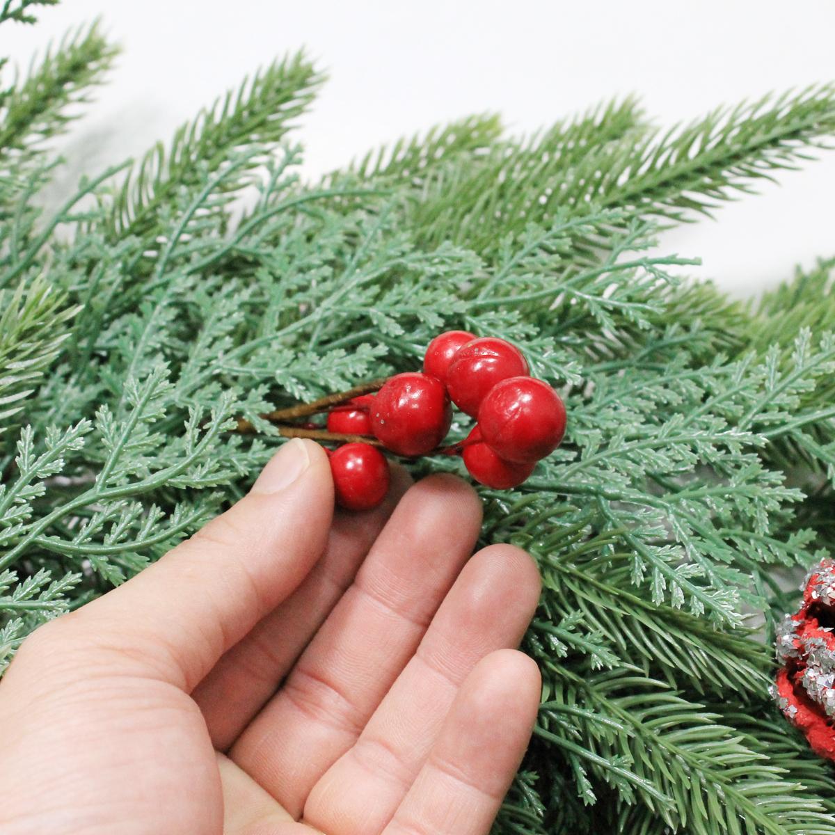 Vòng Hoa 2 Loại Lá 50 cm - Trang Trí Giáng Sinh - Chaang Chiia LP-W20-POP