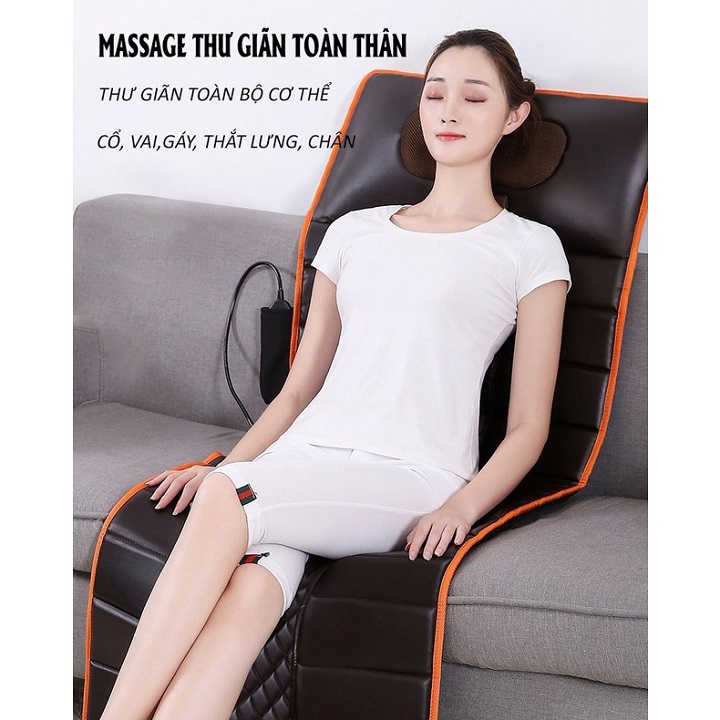 Đệm massage toàn thân Rowanto Nhật Bản Cao cấp Có túi hơi chống nhức mỏi, hỗ trợ giảm đau cơ bắp, thư giãn, giảm stress, lưu thông tuần hoàn máu