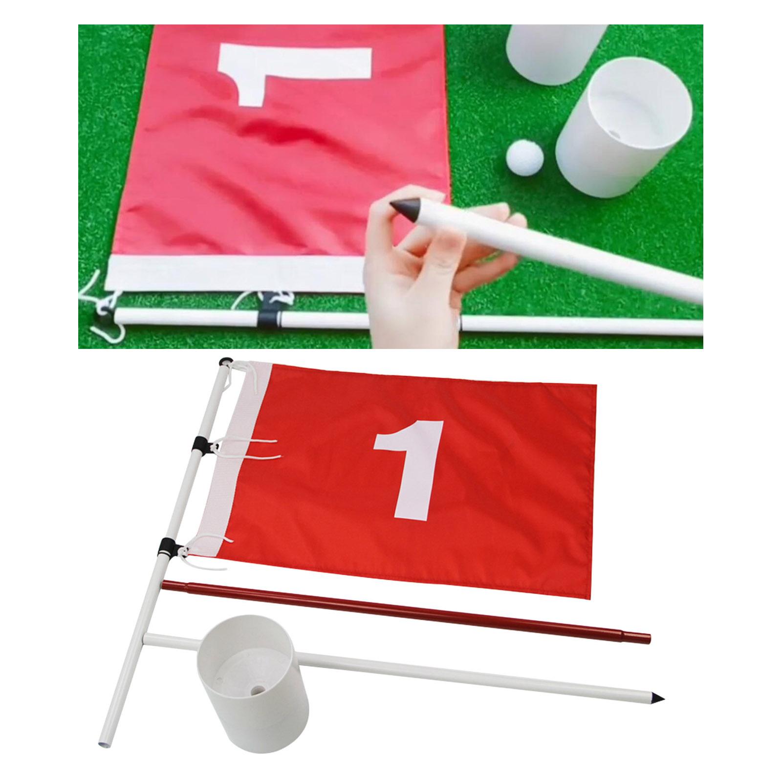 Golf Flagsticks Set Golf Practice Hole Cup Putting Green Flag Golf Pin Flags