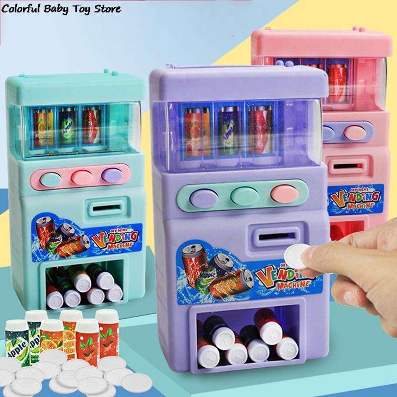 Nhà phân phối đồ uống tự động mini với tiền tệ, đồ chơi vui nhộn và dễ thương cho trẻ em, mô phỏng, thời gian trọn đời