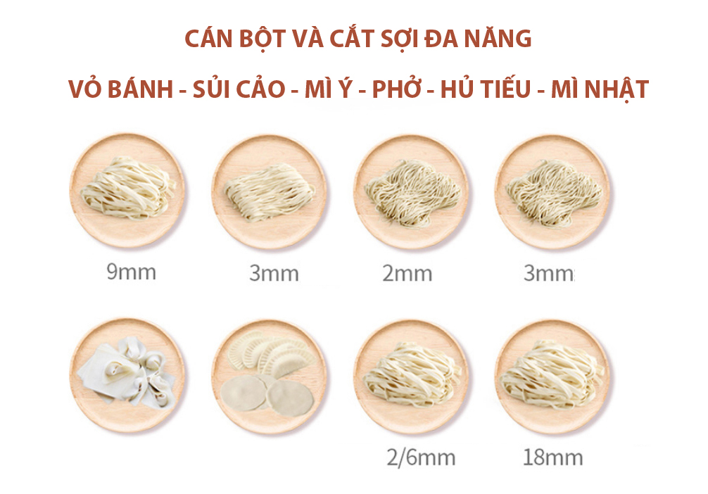 MÁY CÁN BỘT 2 LƯỠI CẮT LÀM MÌ TƯƠI, SPAGHETTTI, SỢI RAMEN CÔNG NGHỆ NHẬT BẢN