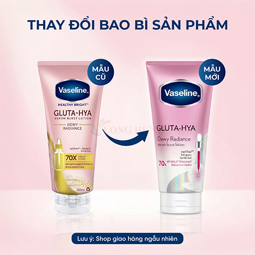 Sữa dưỡng thể ban đêm Vaseline Gluta-Hya Serum Burst Lotion Dewy Radiance (300ml) - Hàng chính hãng