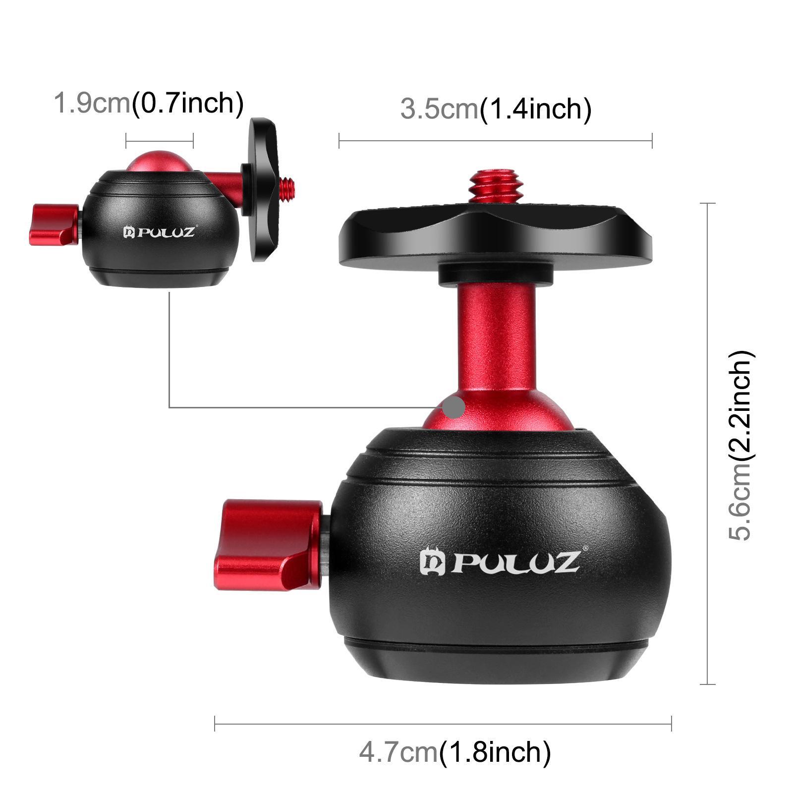 360 Degree Rotating Panoramic Tripod Ball Head, 1/4 inch Screw, 1/4 inch to 3/8 inch Screw Hole for DSLR Camera LED Lights