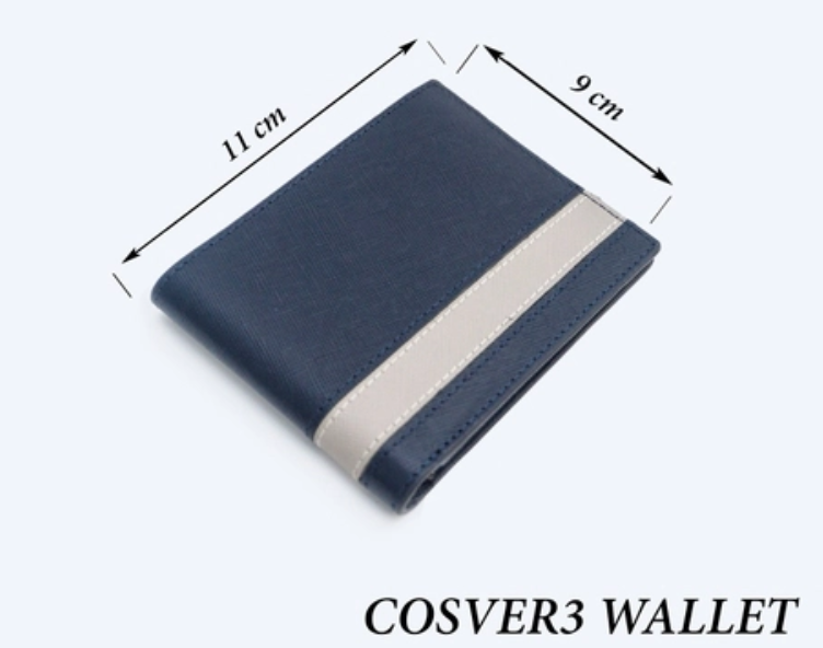 Ví Nam, Ví ngang Cosver3 HAVIAS Da Bò Saffiano Ý nhập khẩu