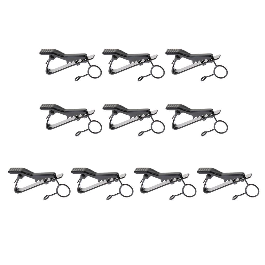 Pack of 10 Microphone Lapel Tie  Mic Metal Clip Holder 8.5mm