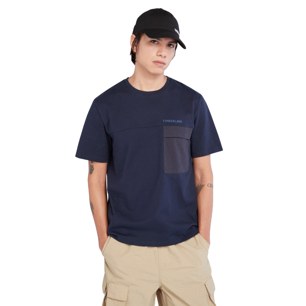 [Original] Timberland Áo Thun Men Mix Media Seersucker Pocket Tee Regular TB0A665N