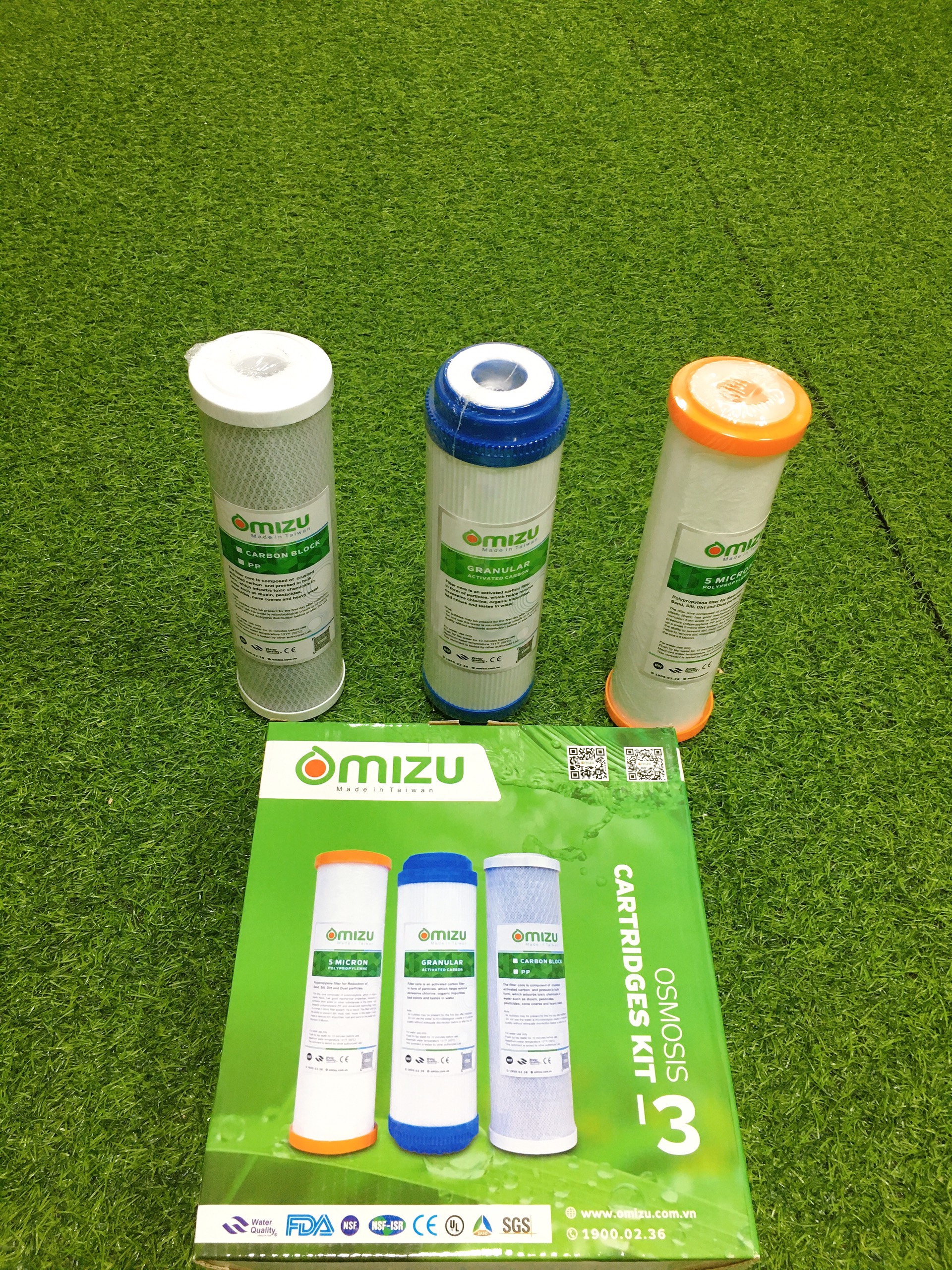 Combo Lõi Lọc Nước Thô Cao Cấp OMIZU 1-2-3 - 10 Inch