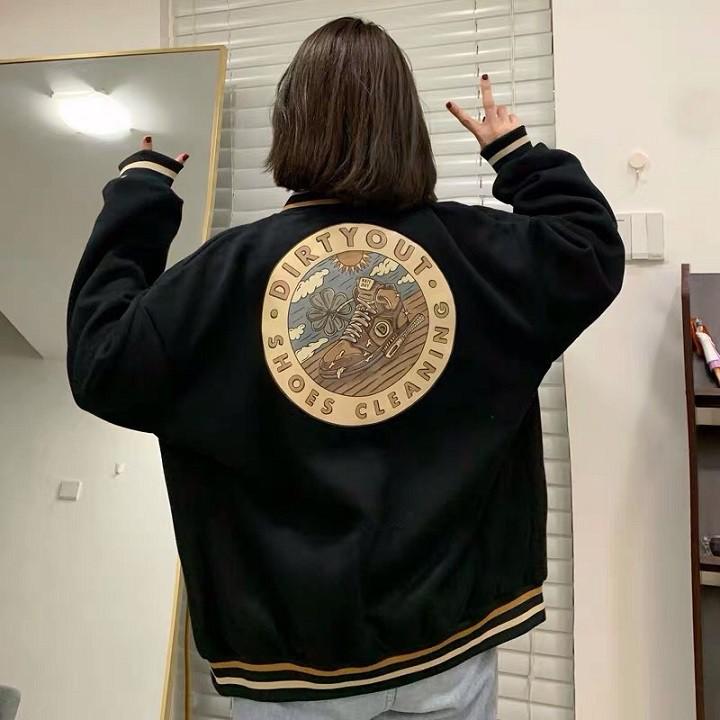 Áo Bomber ️Áo khoác Nỉ Lót Bông Cardigan DIRTY form Unisex nam nữ Ulzzang KUN