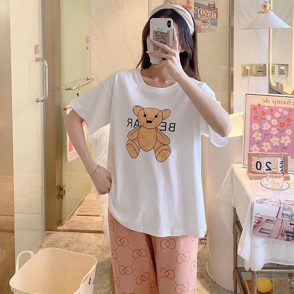 Đồ Bộ Mặc ở Nhà Bộ Đồ Ngủ Nữ Quần Dài Pijama Thun Lạnh Đẹp Freesize Từ 45-55Kg