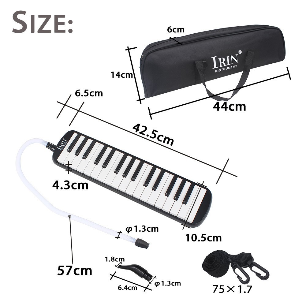 Kèn Melodion, Melodica, Pianica - Irin SP-32K - 32 phím, màu đen, nhựa ABS an toàn, không độc hại - Hàng chính hãng
