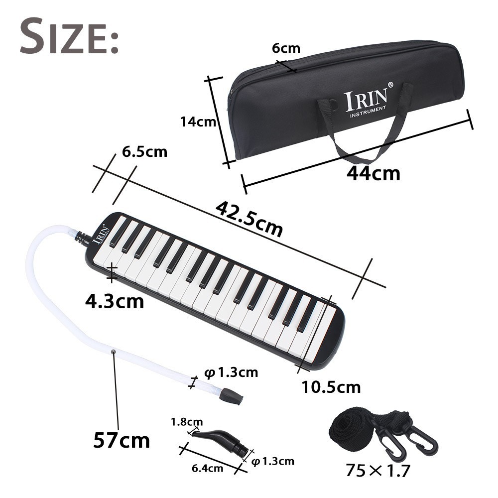 Kèn Melodion, Melodica, Pianica - Irin SP-32K (SP32K) - 32 phím, màu đen, nhựa ABS an toàn, không độc hại - Hàng chính hãng