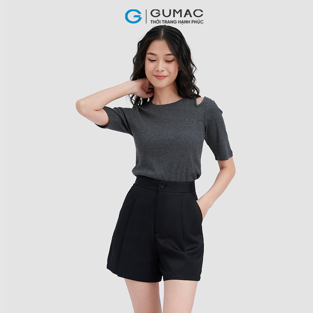 Áo thun nữ GUMAC ATC10031 kiểu khoét vai trẻ trung