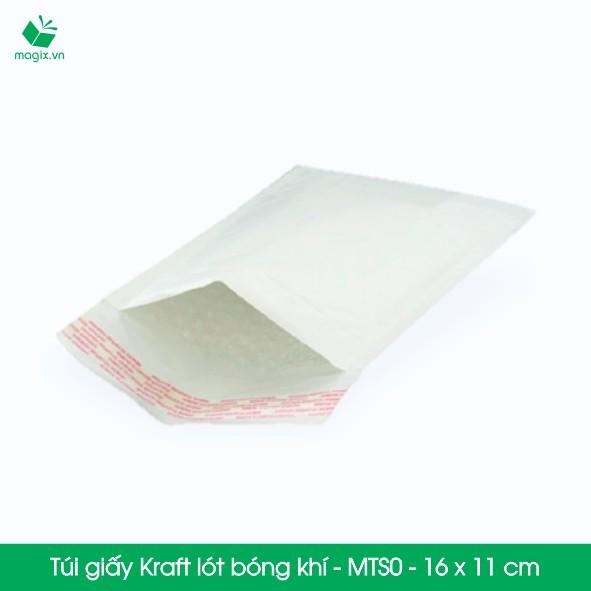 MTS0 - 16x11 cm - 25 Túi giấy Kraft bọc xốp hơi thay hộp carton